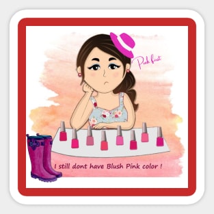 Pink girl Sticker